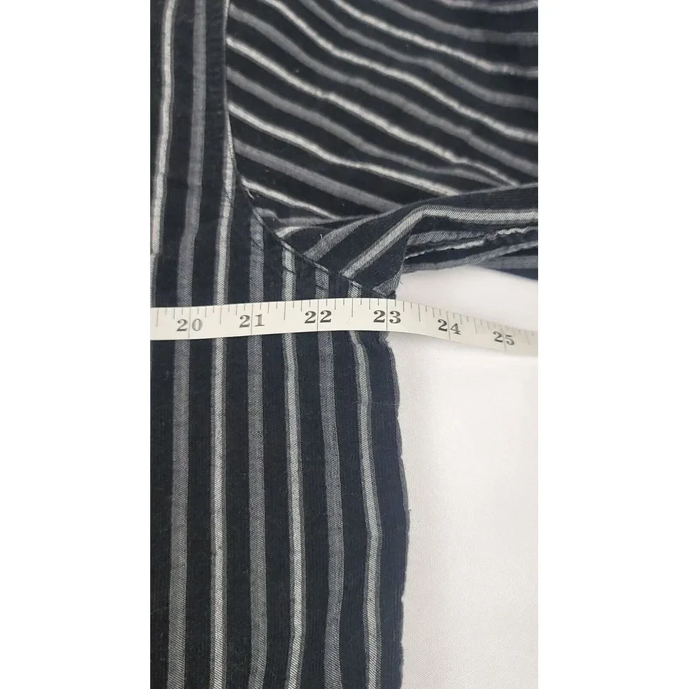 Harley Davidson Button Up Shirt‎ Mens Large. Vintage Black Striped Longsleeve.
